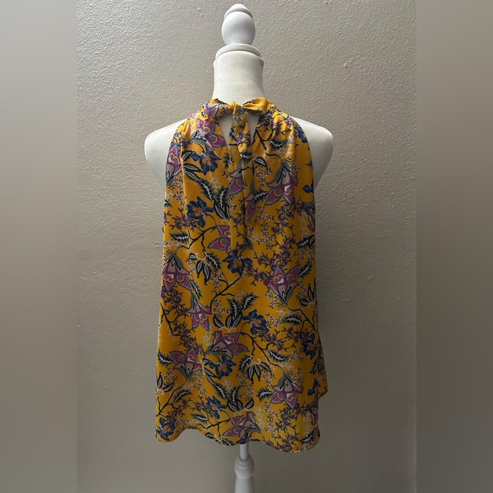 Maison Jules Yellow Floral Halter Top - Picture 2 of 4
